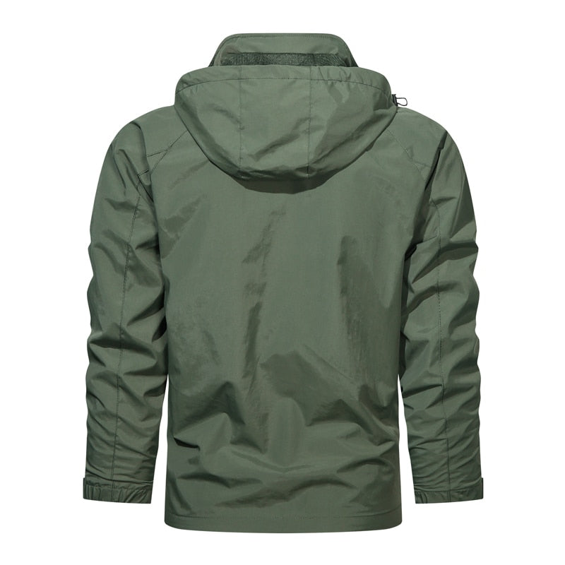Men Outdoor Windproof Jacket Windbreaker Coat Hiking Rain Camping Fishing Tactical Male Clothing Breathable Jackets Plus Size