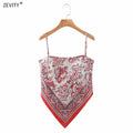 2019 New Women vintage paisley print spaghetti strap sexy chic camis tank ladies summer backless bowknot sling tops LS3866