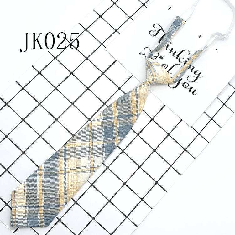 Shirt Necktie Women College Style JK Plaid Uniform  Detachable Collars Removable Ties Apparel Accessories галстук женский