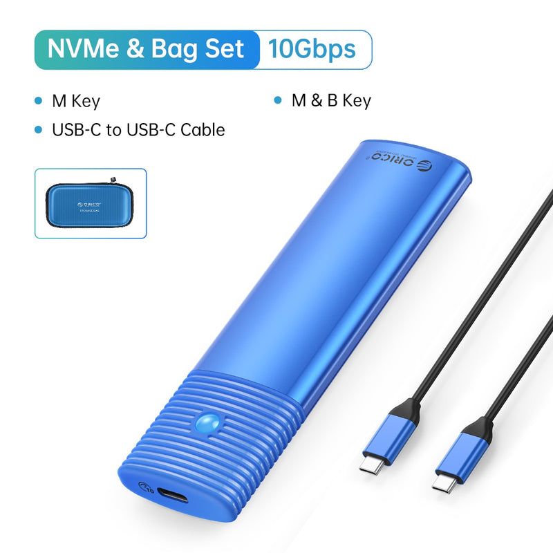 ORICO M2 SSD Enclosure NVMe 10Gbps PCIe SSD Box for M.2 NVMe NGFF SATA SSD Disk Tool Free M.2 SSD Case Built-in Metal Heat Sink