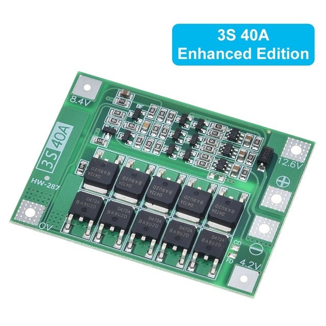 3S/4S 40A 60A Li-ion Lithium Battery Charger Protection Board 18650 BMS For Drill Motor 11.1V 12.6V/14.8V 16.8V Enhance/Balance