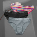 FINETOO 3Pcs/Set Colorful Stripes Panties Women&