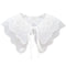 Royal Style Cotton Fake Collar Shawl Wrap Hollow Out Floral Lace Ruffled Trim Necklace Pointed Triangle Lapel Blouse