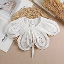Linbaiway 2022 Lace Chiffon Doll Fake Collar Ladies Shawl Wrap Removable Detachable Embroidered False Collar Clothes Accessory