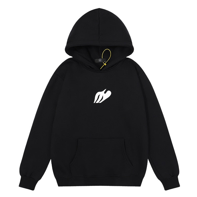Graffiti Letter Foam Plus Velvet Sweatshirts Men and Women Harajuku Oversized Fleece Hoodie Hip Hop Stranger Things Hooded Hoody