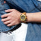 NAVIFORCE Luxury Gold Watches For Men Casual Sports Chronograph Alarm Quartz Wrist Watch Leather Waterproof Digital Clock 9163