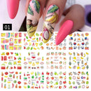 12 Designs Nail Stickers Set Mixed Floral Geometric Nail Art Water Transfer Decals Sliders Flower Leaves Manicures Decoration