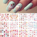 12 Designs Nail Stickers Set Mixed Floral Geometric Nail Art Water Transfer Decals Sliders Flower Leaves Manicures Decoration