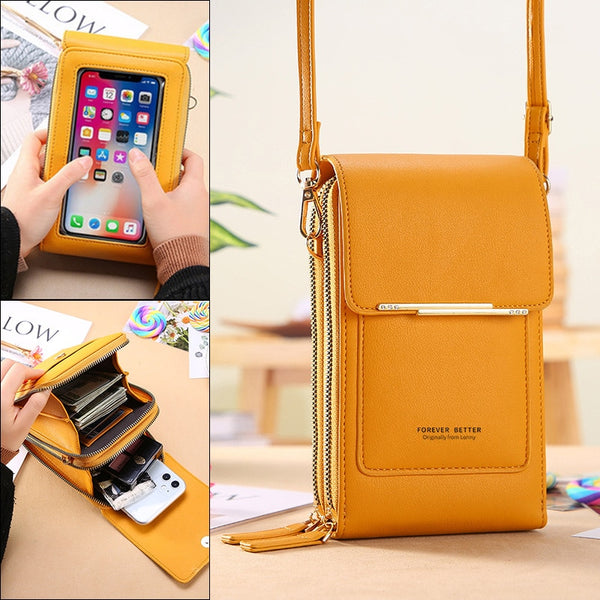 Women Bags Soft Leather Wallets Touch Screen Cell Phone Purse Crossbody Shoulder Strap Handbag for Female Cheap Women&#39;s Bags