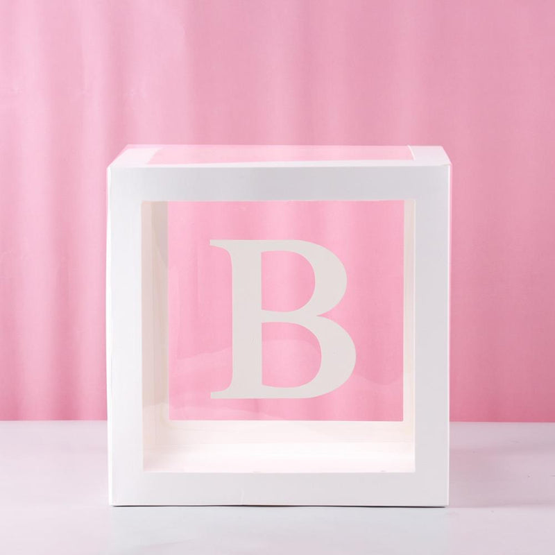 Baby Shower Box Custom Alphabet Name Transparent Balloon Box Birthday Party Decoration Kids DIY Wedding Baby Shower Suppiles