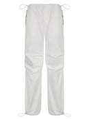 Sweetown Casual Baggy Wide Leg Sweatpants White Loose Drawstring Low Waist Streetwear Cargo Pants Womens Hippie Joggers Trousers