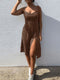 Dresses 2022 Sundress Summer Women Causal Polka Dot Sleeveless High Pleated elastic waist V-Neck Beach Dress Vestidos De Verano