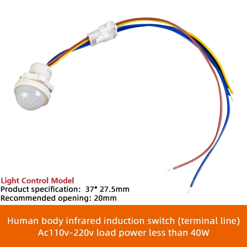 LED PIR No Adjustable Delay Human Body Infrared Detector IR Infrared Motion Sensor Light Switch For Home AC110-240V DC 12V-24V