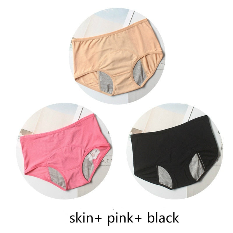 3pcs Leak Proof Menstrual Panties Physiological Pants Women Underwear Period Comfortable Waterproof Briefs