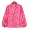 Embroidery Women Blouse Summer 2022 New Fashion Long Sleeve Female Smock Shirt Top Clothing Wears