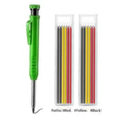 Solid Carpenter Pencil with Refill Leads and Built-in Sharpener for Deep Hole Mechanical Pencil Marker Marking Woodworking Tools