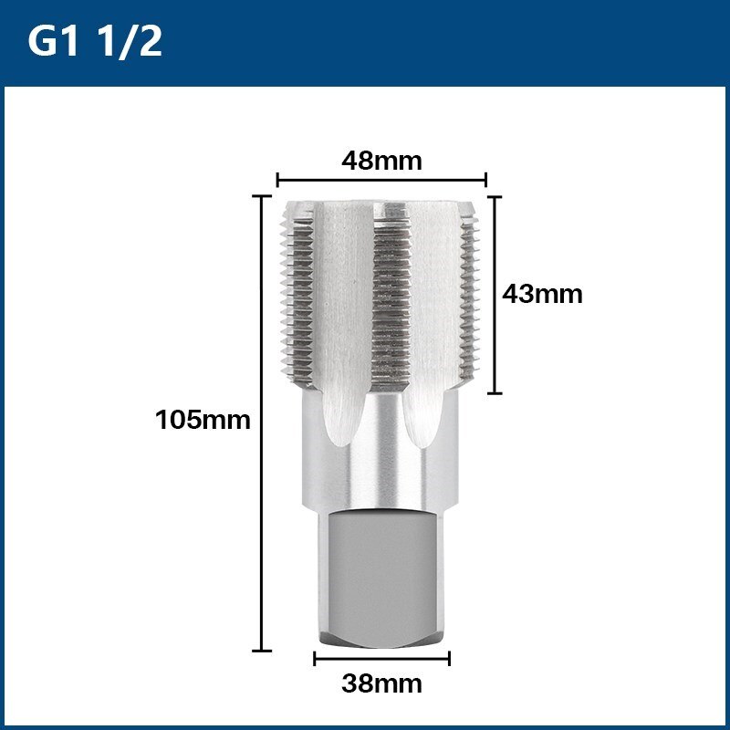 XCAN HSS Pipe Tap 1/8 1/4 3/8 1/2 3/4 1&#39;&#39; Metal Screw Thread Tap Threading Tools Hand Tools