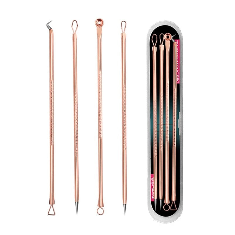 Blackhead Acne Set Beauty Needle Acne Needle Pimple Pin Stainless Steel Four-Piece Set Pimple Needle Acne Removal Tools