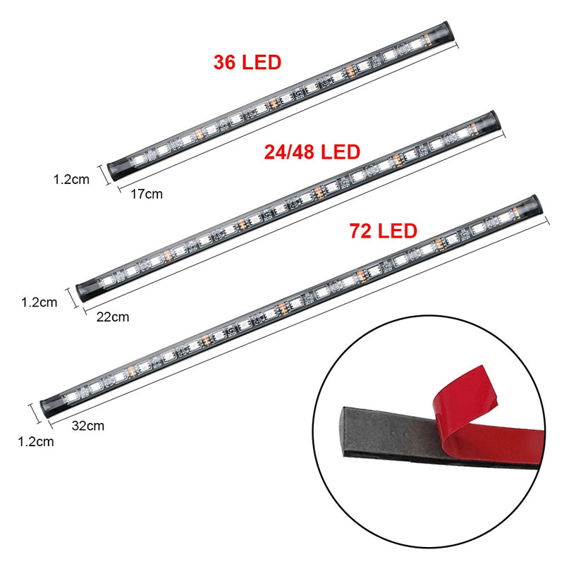 Automotive Interior Decorative Lights LED Car Foot Light 24/36/48/72 LED Atmosphere Lamp Ambient Lamp Remote/Voice Control