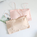 Fashion Summer Sexy Bras for Women Push Up Lingerie Ice Silk Seamless Word Sling Female Tube Top 2022 White Bralette Top Tanks