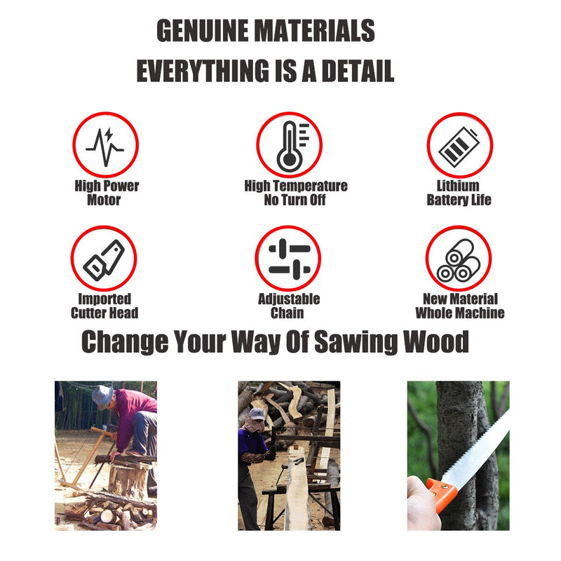 4 Inch/6 Inch Mini Electric Saw Chainsaw Fruit Tree Woodworking Garden Tools Hand Held Wood Cutters  For Makiita 18V Battery