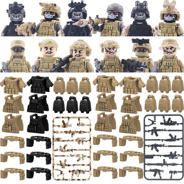 Ghost Commando Special Forces Building Blocks Army Soldier Figures Military Weapon Vest Bricks Accessories Children&#39;s Toys