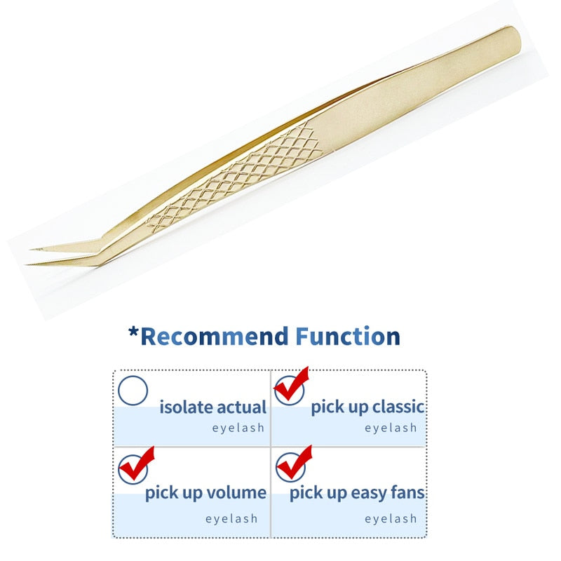 False Eyelash Tweezers For Fake Eyelashes Extensions Individual Curved Strip Lashes Eyebrow Hair Clip Tongs Nail Art Makeup Tool