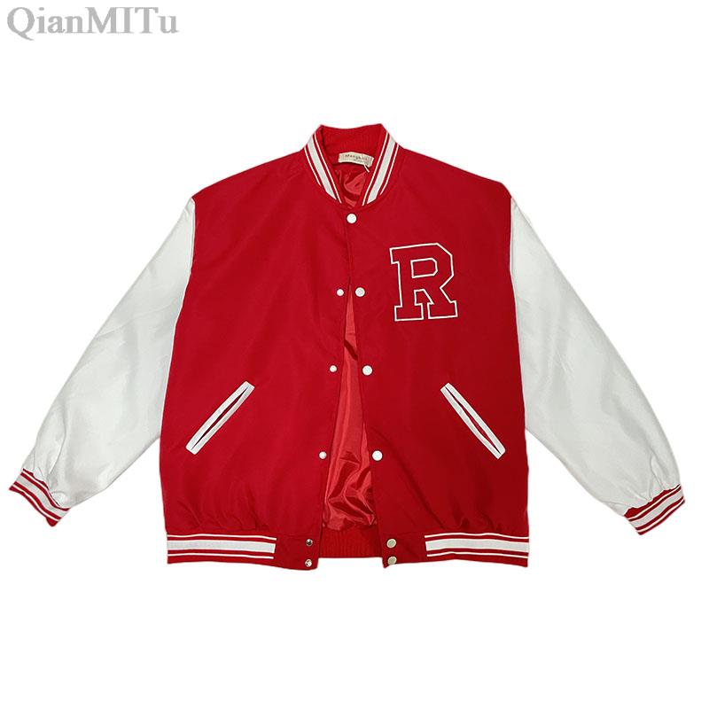 Autumn Winter Fashion Bomber Jackets for Women Streetwear Baseball Uniform Oversized Coat Jackets and Coats Loose student