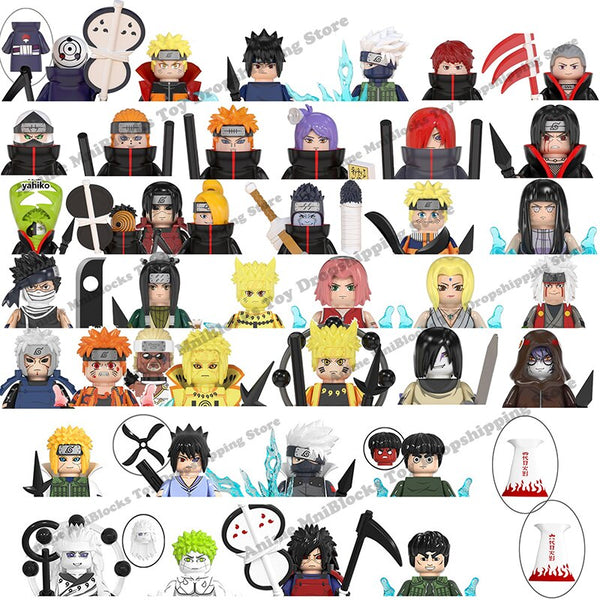 WM6105 WM6106 WM6107 WM6108 WM6109 Naruto blocks anime bricks Sasuke Kakashi mini action toy figures Assemble toys kids gifts