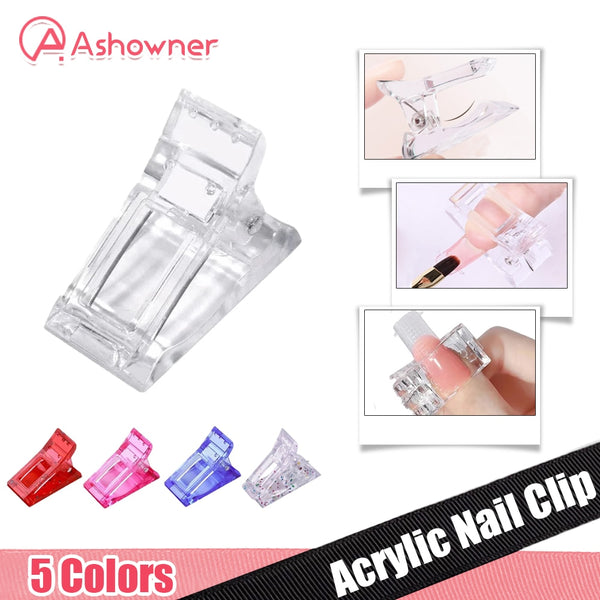 Acrylic Nail Clip Transparent Gel Quick Building Nail Tips Clips Fingernail Extension UV Clamps Manicure Art Builder Tools Set