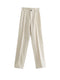 TRAF Women Chic Fashion Office Wear Straight Pants Vintage High Waist Zipper Fly Female Trousers Mujer