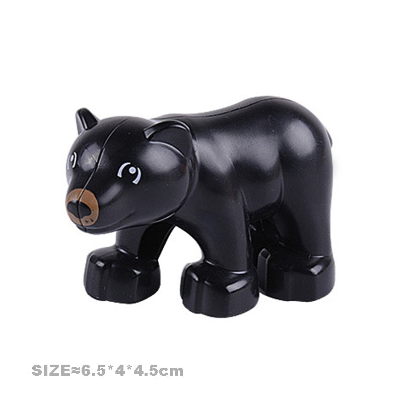 Big Size Building Blocks Cat Dog Pig Rabbit Model Accessories Compatible Bricks Farm Animals Set Assemble Education Toys For Kid