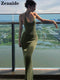 Zenaide 2022 Cut Y2K Long Dress Backless Spaghetti Strap Sexy Maxi Bodycon Dresses Pink Women Summer Black Beach Party Outfits