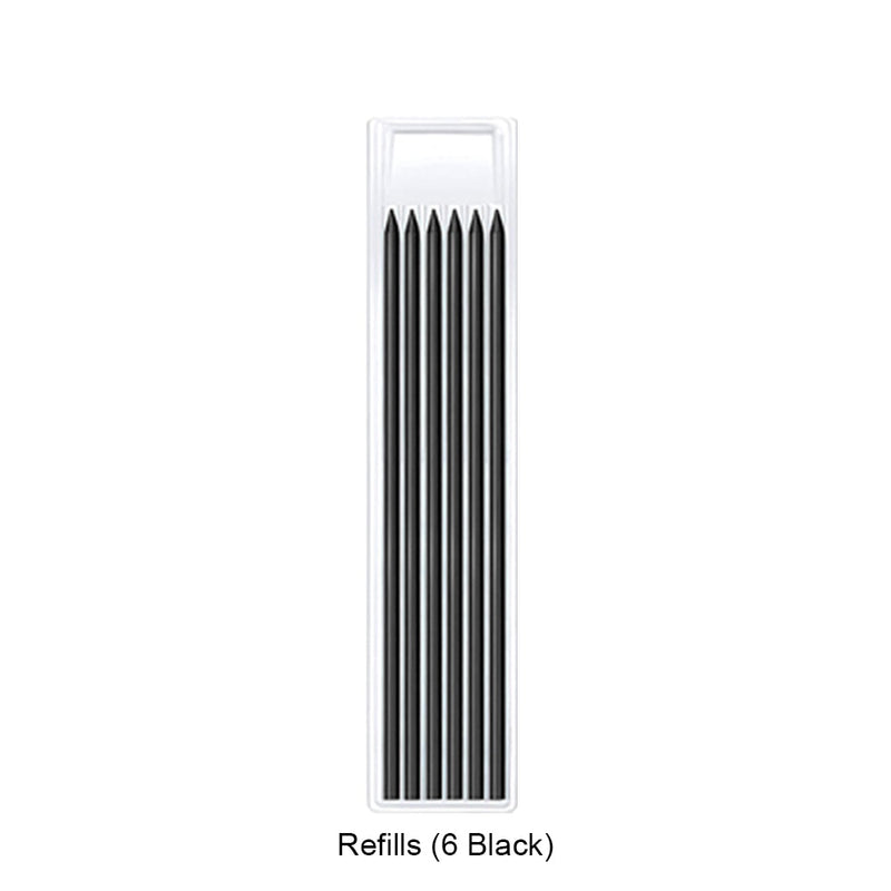 Solid Carpenter Pencil with Refill Built-in Sharpener Mechanical Woodworking Construction Pencil Line Drawing Marker Supplies