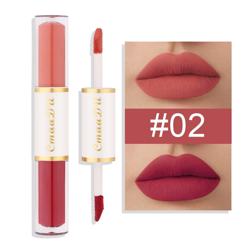 5 In 1 Matte Lipstick Kit Combo Strip Velvet Sexy Red Lip Tint Non-stick Cup Lip Gloss Lip Oil Makeup Lips Cosmetic Set