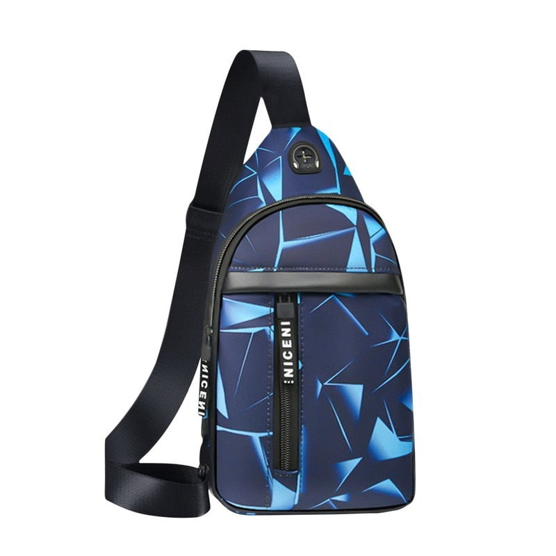 Men Anti Theft Chest Bag Shoulder Bags USB Charging Crossbody Package School Short Trip Messengers Bags Men&