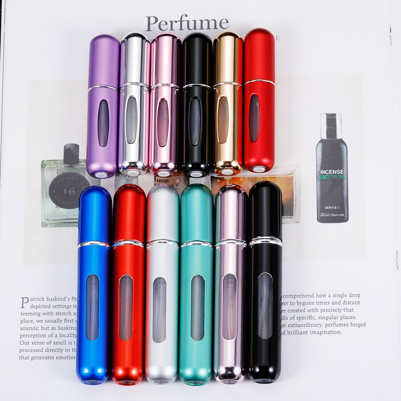 5ML/8ML Mini Small Perfume Refillable Bottle Portable Aluminum Atomizer Travel Refill Perfume Spray Bottle Cosmetic Container