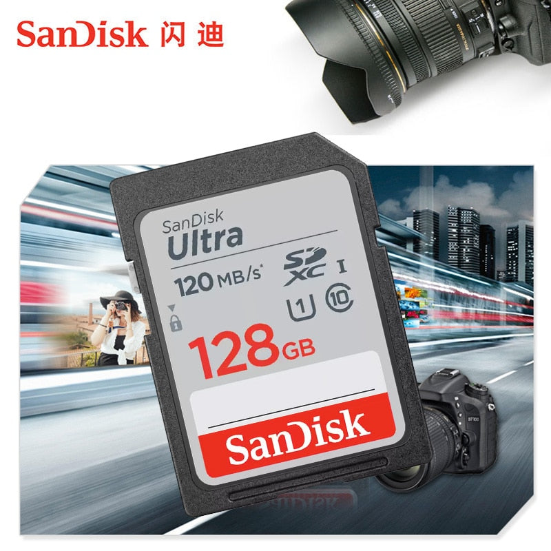 SanDisk Ultra Original SD card 8GB 16GB 32GB SDHC 64GB 128GB 256GB SDXC Class10 Memory Card C10 R80mb/s USH-1 Support for Camera