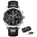 LIGE Men Watches Waterproof Luminous Top Brand Luxury Leather Casual Sports Quartz Wristwatch Military Man Watch For Men relogio