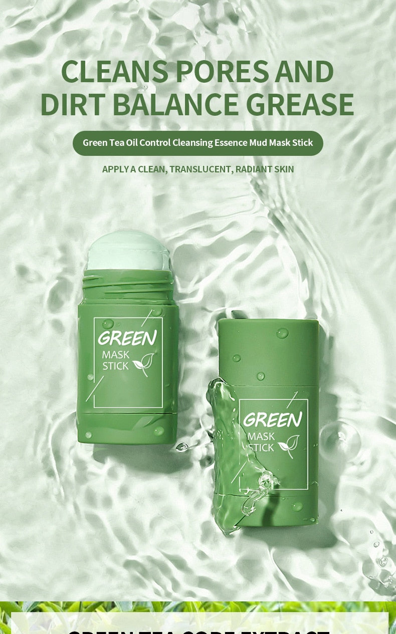 DJBS Deep Cleansing Green Tea Mask Stick Mud Facial Purifying Clay acne Oil Control Anti-Acne Whitening Skin Care Face blackhead