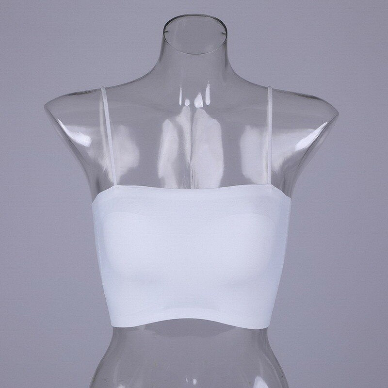 Top women Summer Women Sling Tube Top Sexy Bra Women underwear Push Up Bra Seamless Ice Silk Breast Wrap Lingerie Crop top