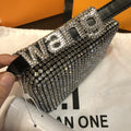 2022 new aw Diamonds bag women&#39;s leather chain inlaid with bright hand-held underarm women&#39;s bag designer women luxury handbags