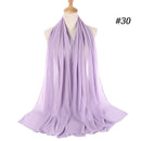 Hijab Scarf 72*175cm Plain Chiffon Scarves For Women Muslim Fasion Islam Clothing Headscarves Shawl For Ladies Headwrap Ramadan