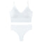 Women Seamless Bra Set Sexy Thong Low Waist Panties Wire Free Bra Bralette Lingerie Brassiere Cotton Female Underwear Set