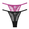 2PCS/Set Mesh Transparent Thong Women Panties Underwear Women Seamless G-String Female Underpants Intimates Lingerie S-XL