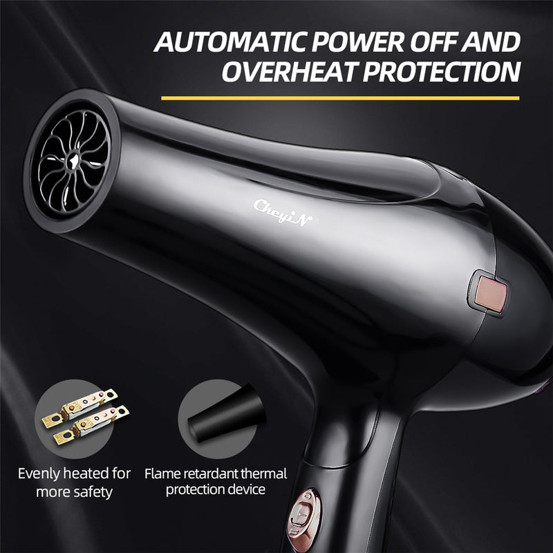 2000W Professional Electric Hair Dryer Strong Wind Salon Dryer Hot &amp;Cold Dry Hair with 3 Temperature 2 Speed Wind Personal Care