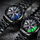 Fashion Car Wheel Rim Hub Watch For Men Sport Quartz Wristwatch Luxury Stainless Steel &amp; Leather Belt Watches Dropshipping