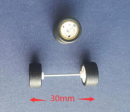 4PCS 1/64 Scale Alloy Car Model 5.2mm/11mm Size Rubber Tires + Wheels + Axles for Modified 1:64 Matchbox/Domeka/HW Model Cars