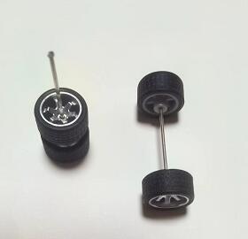4PCS 1/64 Scale Alloy Car Model 5.2mm/11mm Size Rubber Tires + Wheels + Axles for Modified 1:64 Matchbox/Domeka/HW Model Cars