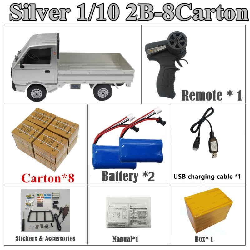 2022 Upgrade WPL D12 2WD RC Car,Toys ar 1000mAh Lithium Battery,High Performance 260 Motor,RC Drift Car For Boys Gifts